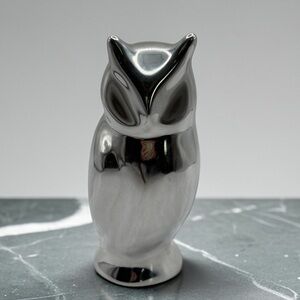 VTG 1980 Large Hoselton Owl Bird Sculpture # 1664 Signed Elegant Aluminum 6”